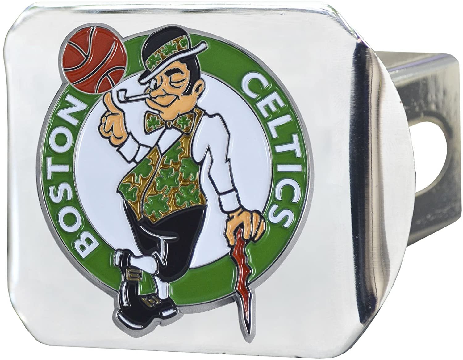 Boston Celtics Hitch Cover Solid Metal with Raised Color Metal Emblem 2" Square Type III