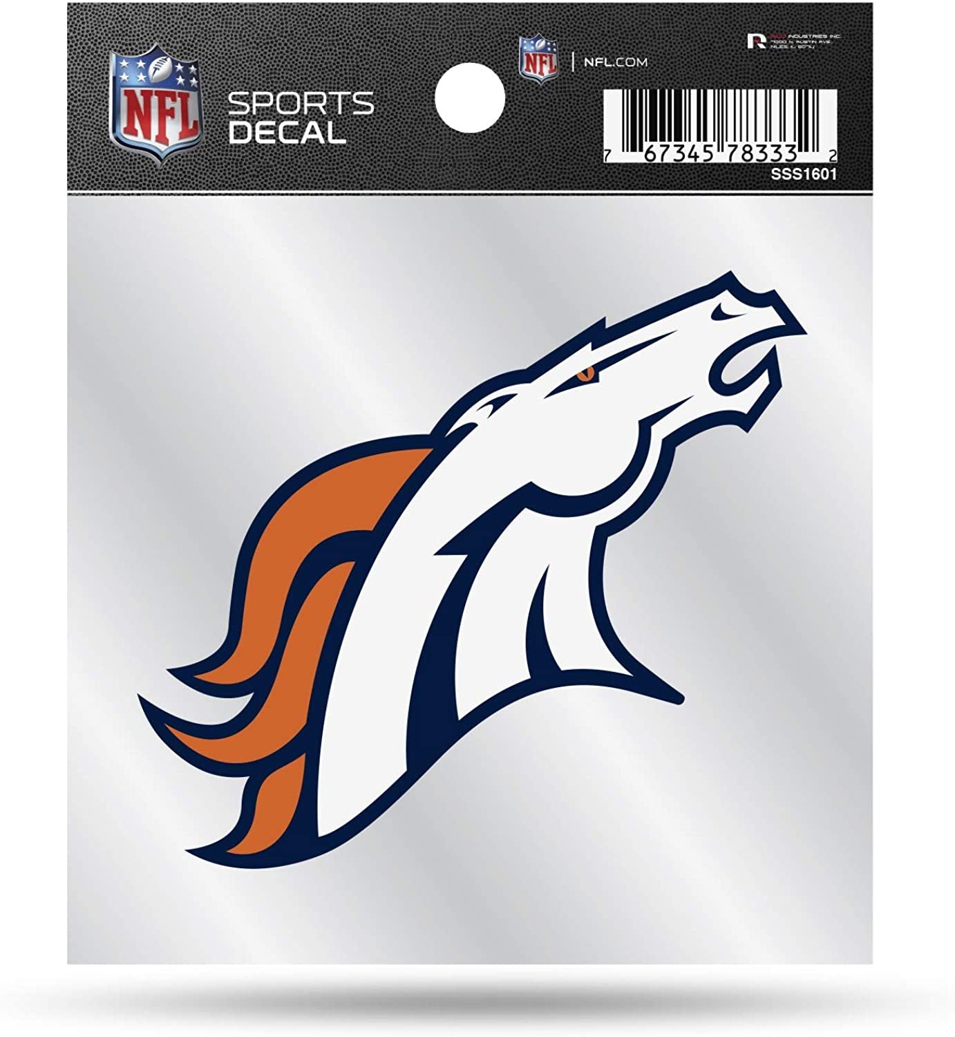 Denver Broncos Sticker Decal 4x4 Inch Clear Backing Auto Home 1