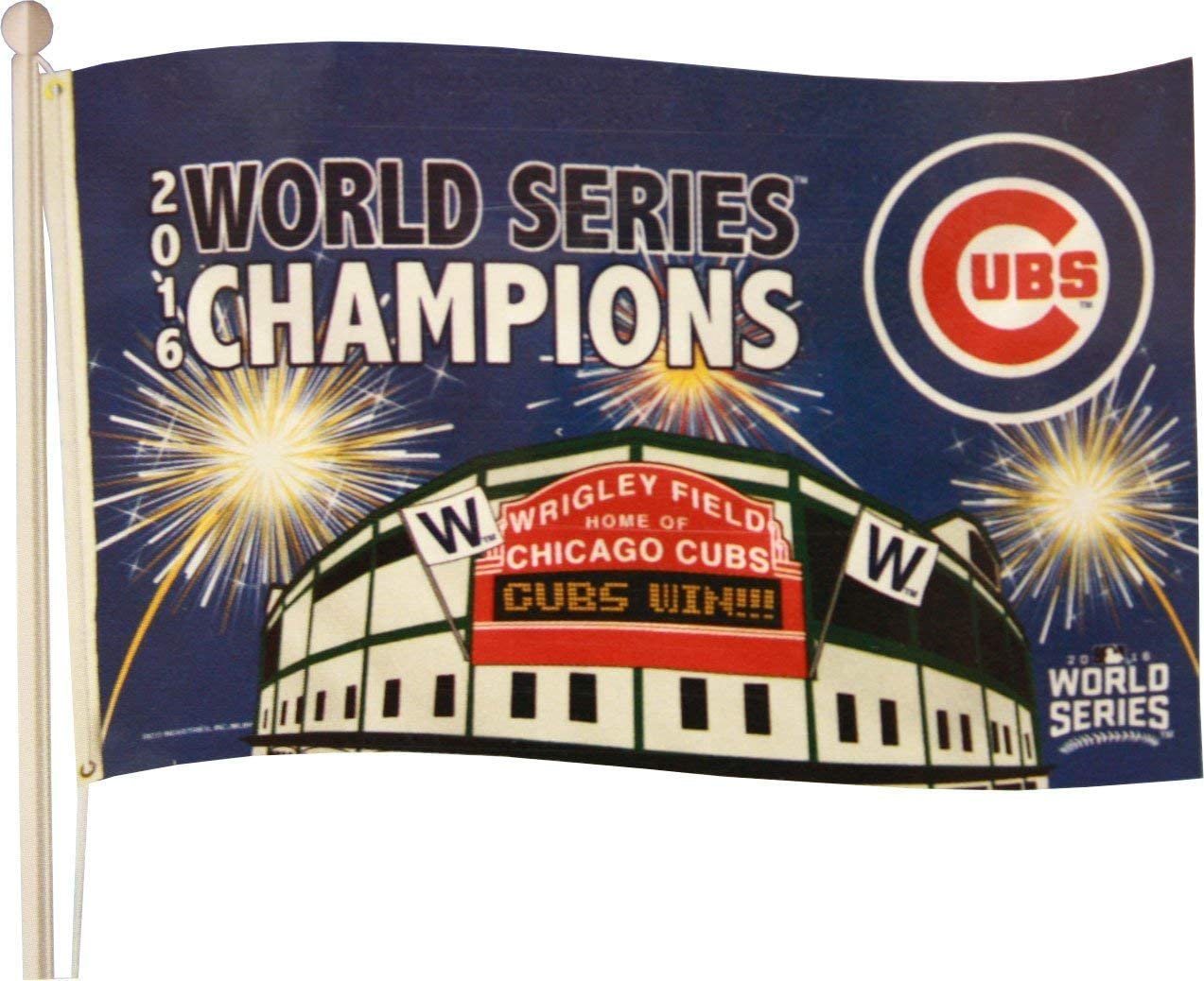 Chicago Cubs 2016 World Series Champions, Commemorative, Premium 3x5 Feet Flag Banner, Metal Grommets, Outdoor Use, Single Sided 1