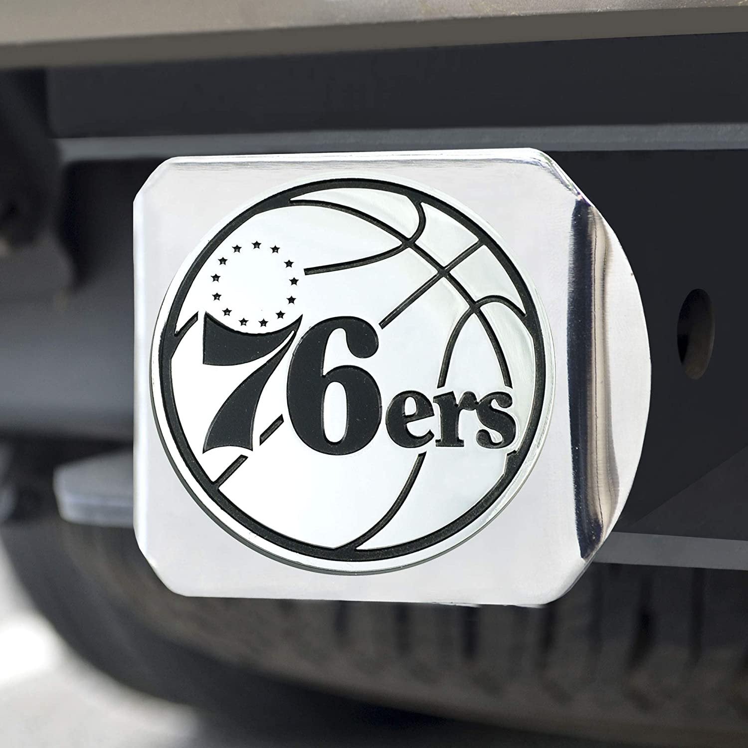 Philadelphia 76ers Hitch Cover Solid Metal with Raised Chrome Metal Emblem 2" Square Type III 2