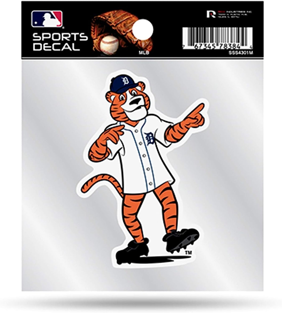 Detroit Tigers 4x4 Inch Die Cut Decal Sticker, Mascot Logo, Clear Backing 1