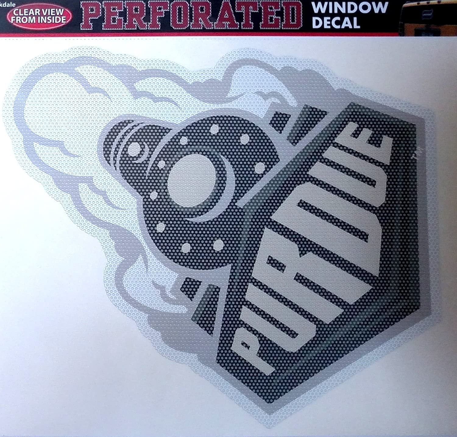 Purdue University Boilermakers 12 Inch Preforated Window Film Decal Sticker, One-Way Vision, Adhesive Backing 1