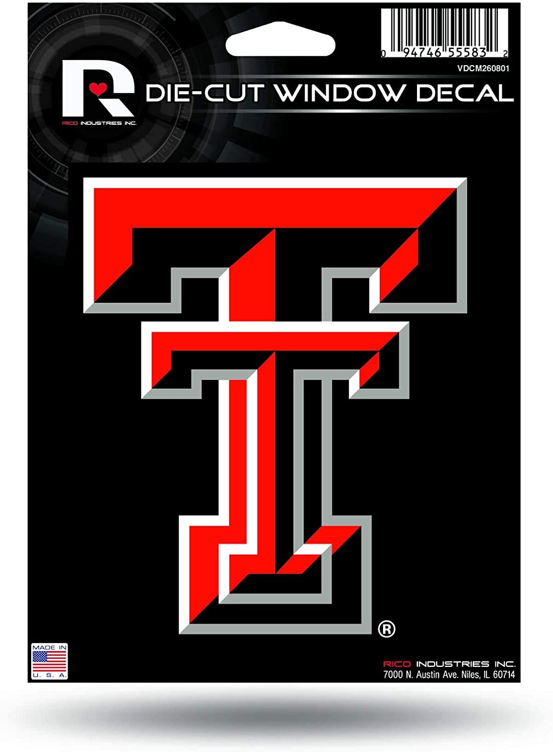 Texas Tech University Red Raiders 5 Inch Die Cut Flat Vinyl Decal Sticker Adhesive Backing 1