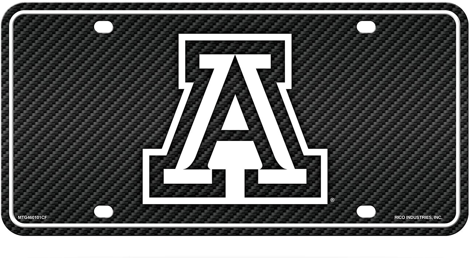 University of Arizona Wildcats Metal Auto Tag License Plate, Carbon Fiber Design, 6x12 Inch 1