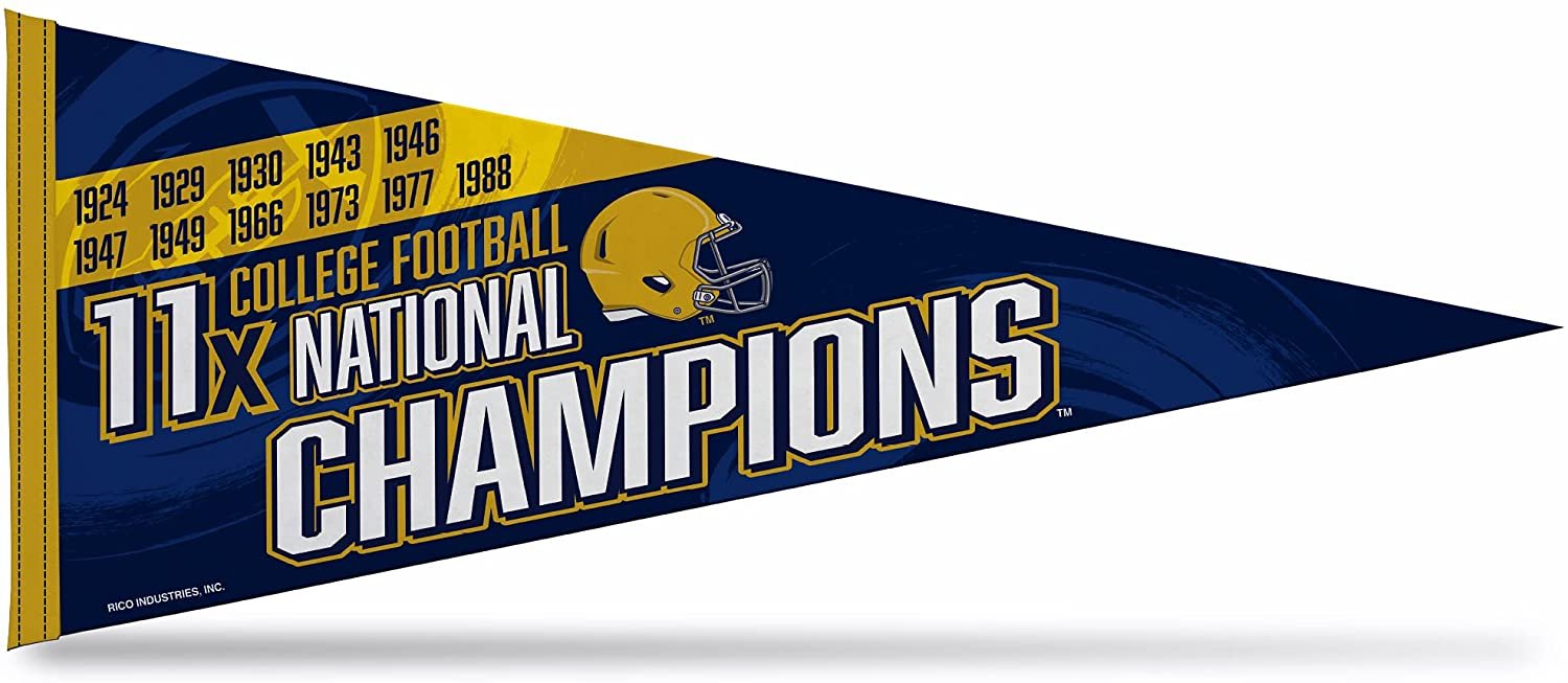 University of Notre Dame Fighting Irish, 11-Time Champions Soft Felt Pennant, 12x30 Inch 1
