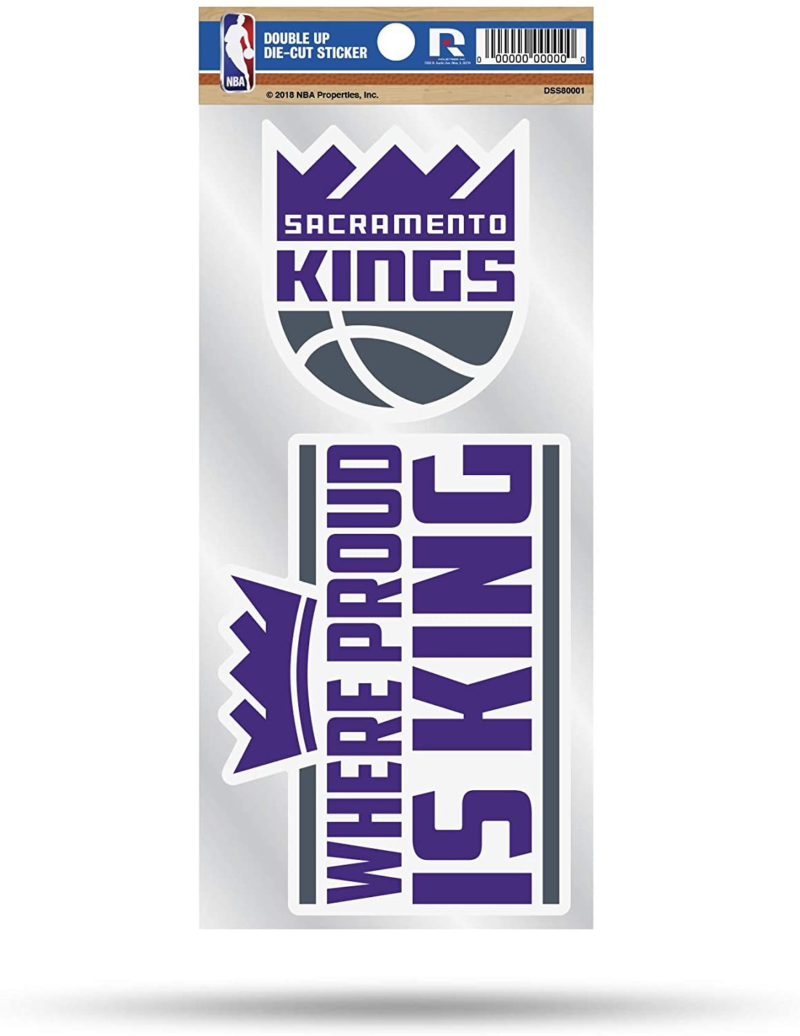 Sacramento Kings Double Up Die Cut 2-Piece Sticker Sheet 1