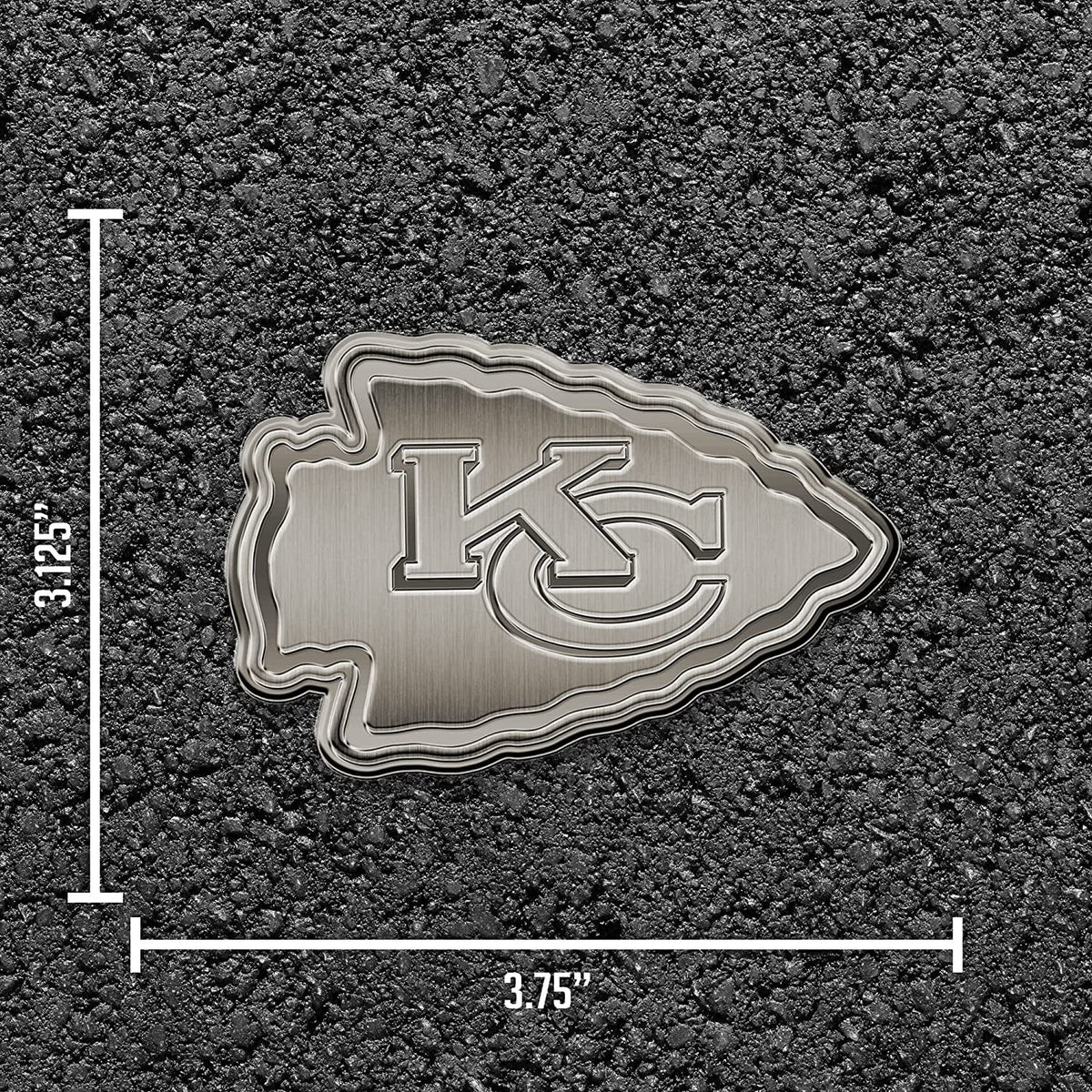 Kansas City Chiefs Solid Metal Auto Emblem Antique Nickel Design 4