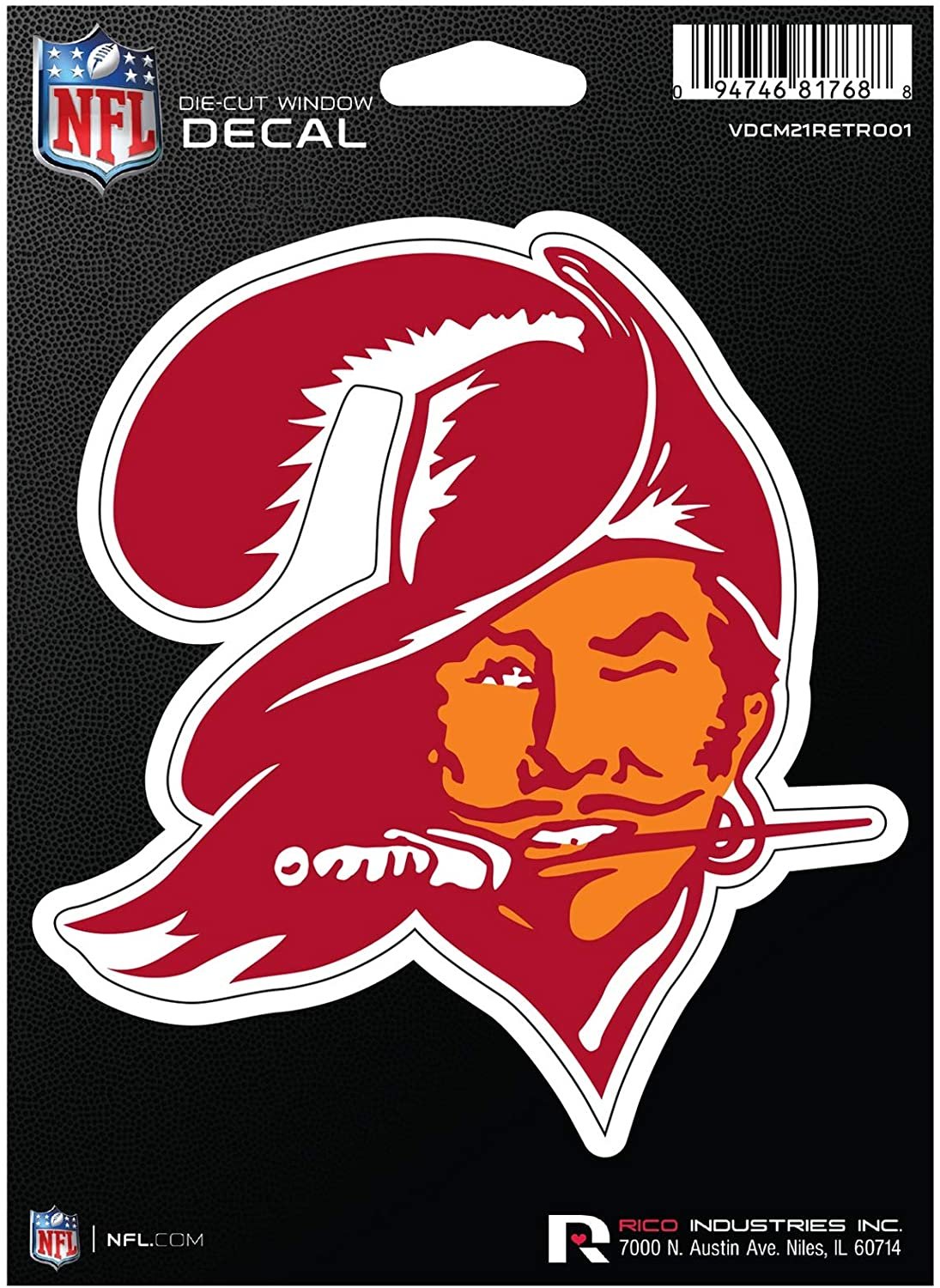 Tampa Bay Buccaneers Retro Logo Design 5" Flat Vinyl Die Cut Decal Sticker Emblem Auto Home Football 1