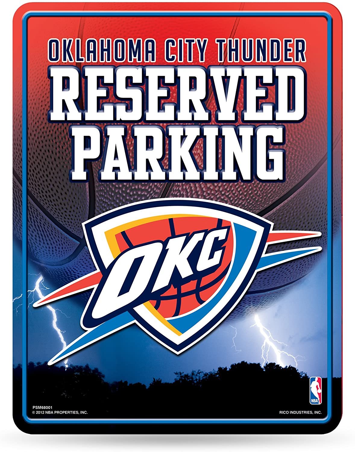 Oklahoma City Thunder Metal Parking Sign 1