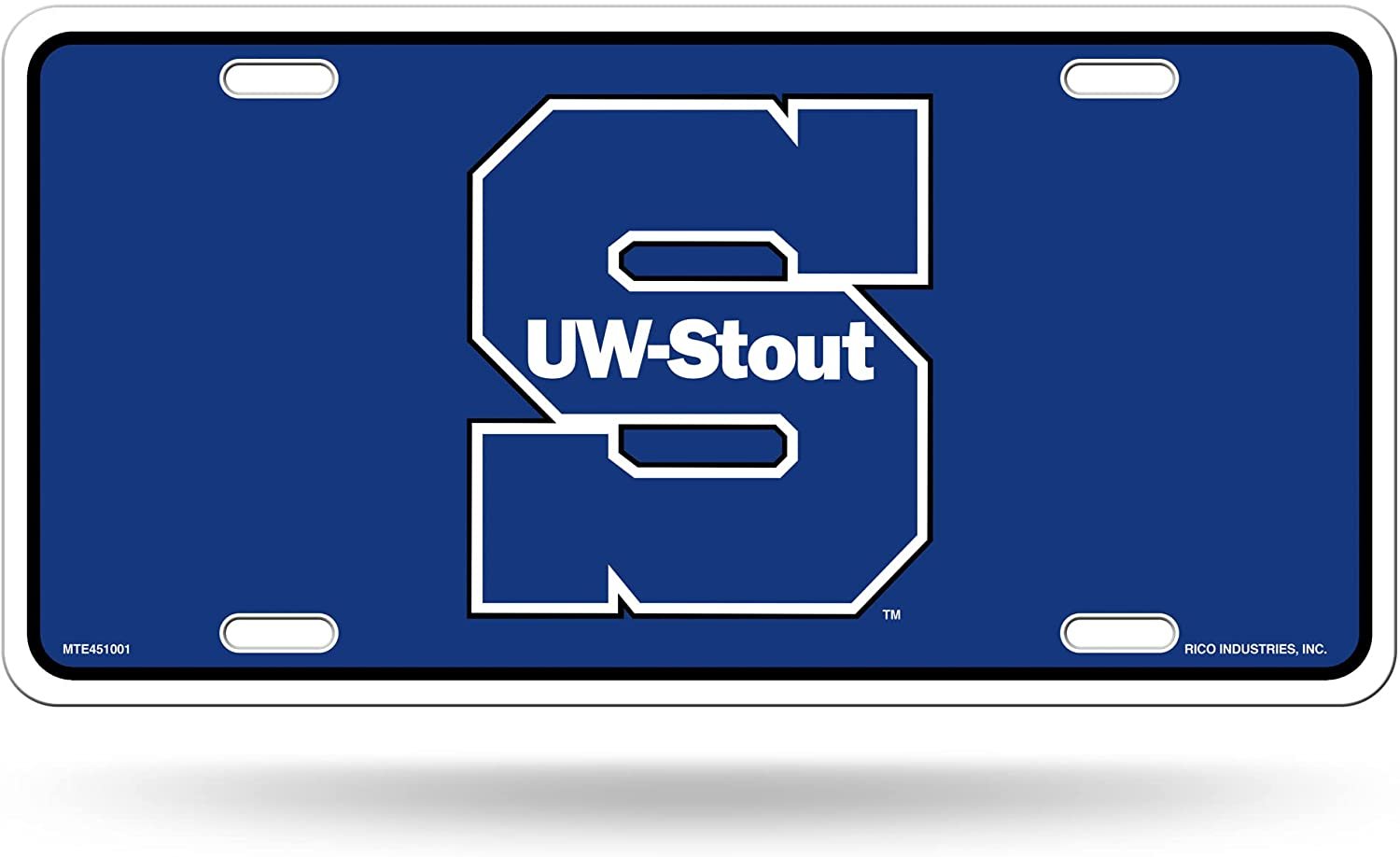 University of Wisconsin Stout Blue Devils Metal Auto Tag License Plate, Logo Design, 6x12 Inch