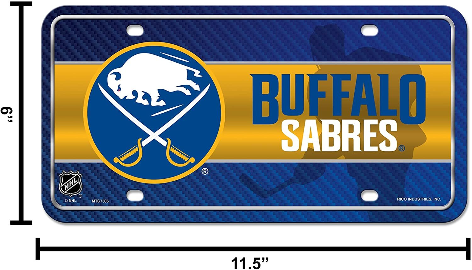 Buffalo Sabres Metal Auto Tag License Plate, City Design, 12x6 Inch 6