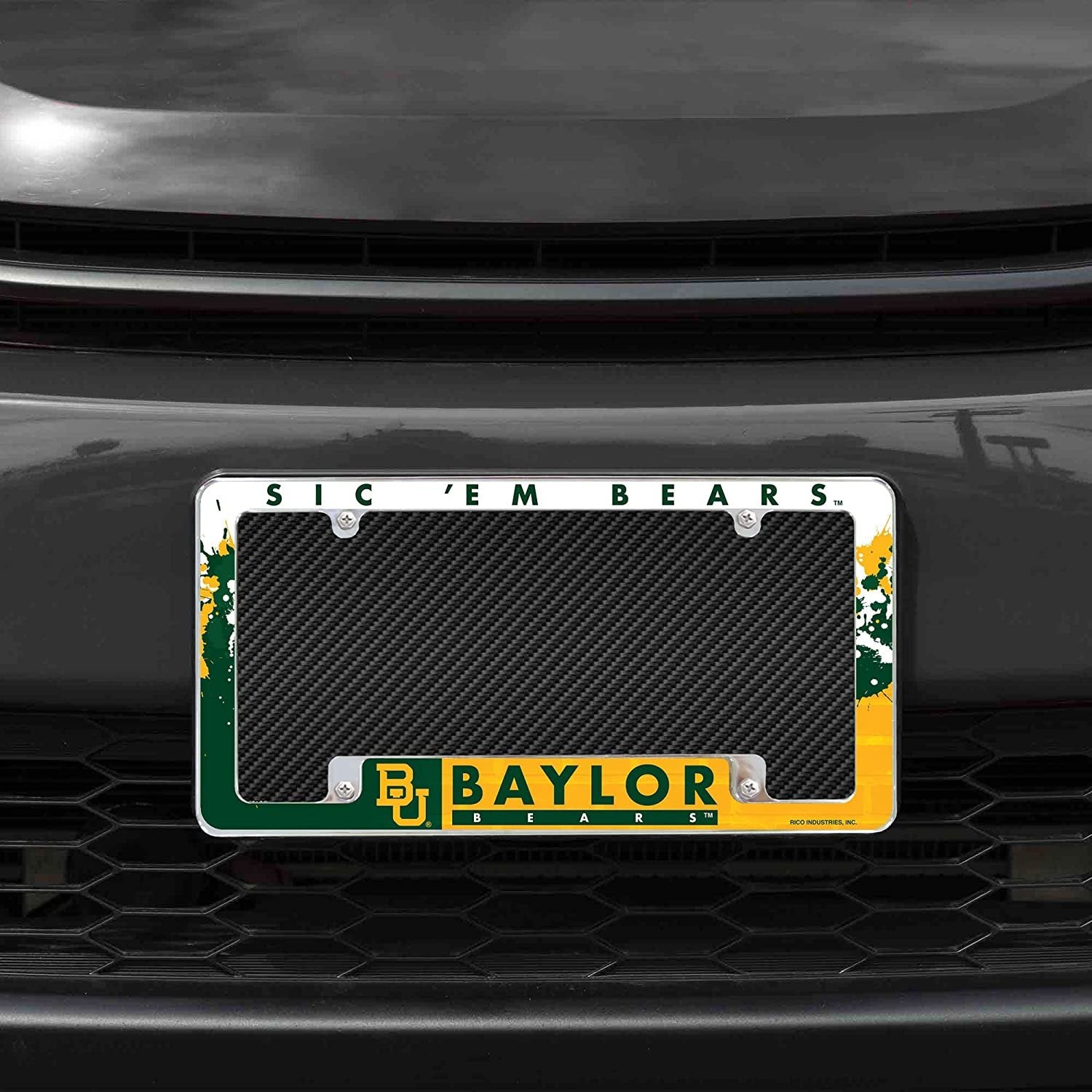 Baylor University Bears Metal License Plate Frame Tag Cover All Over Design 12x6 Inch 2