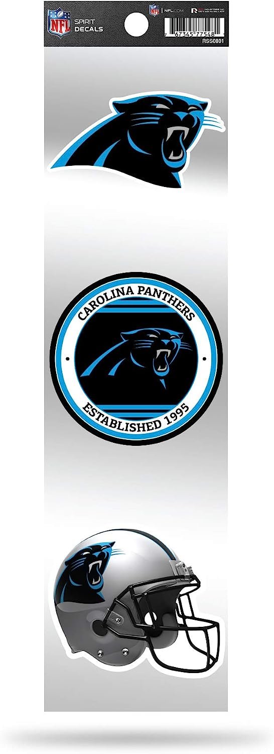 Rico Industries NFL Carolina Panthers 3-Piece Retro Spirit Decals 1