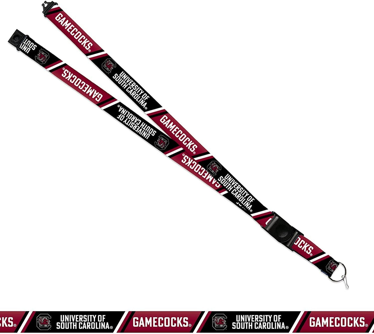 University of South Carolina Gamecocks Lanyard Keychain Double Sided 18 Inch Button Clip Safety Breakaway