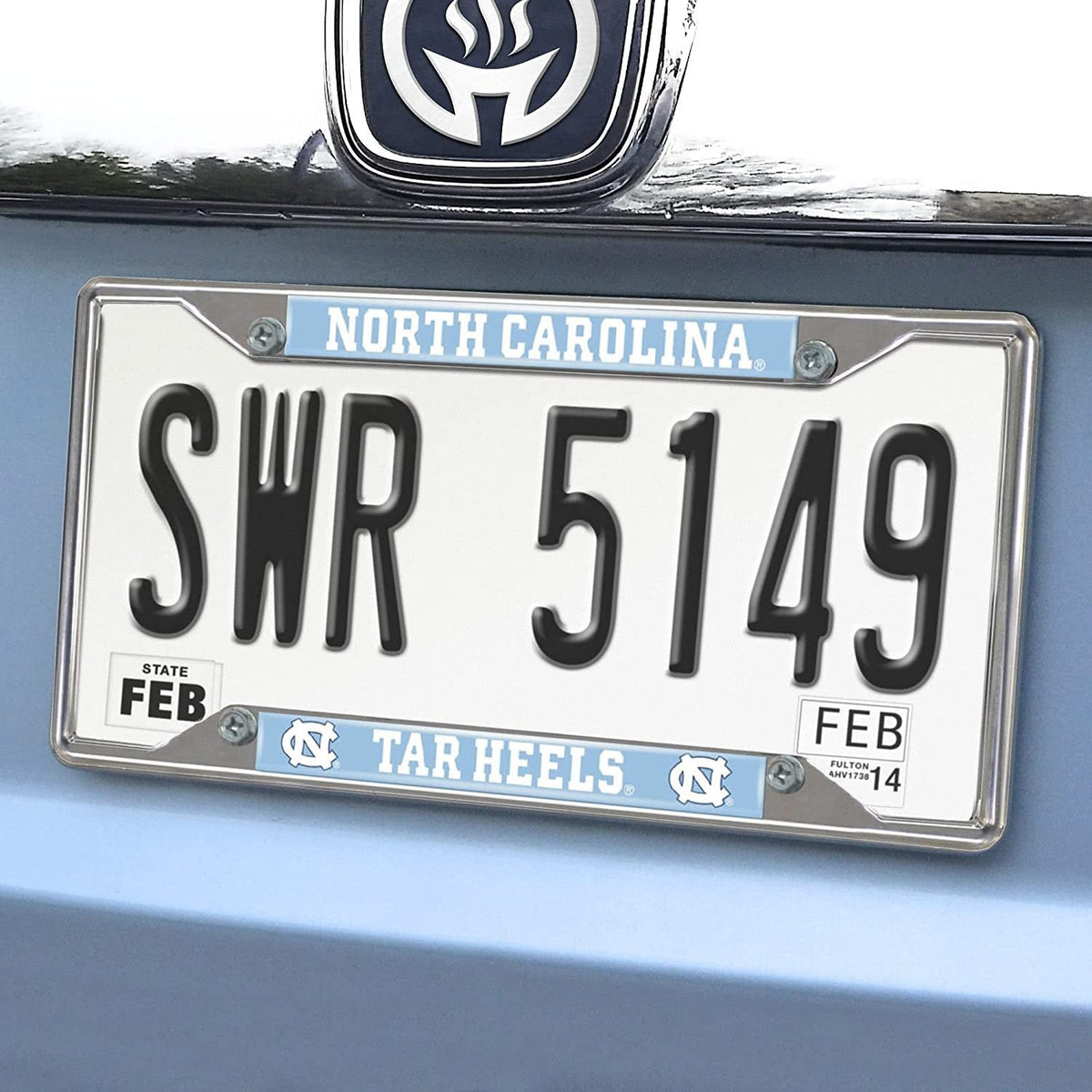 University of North Carolina Tar Heels Metal License Plate Frame Chrome Tag Cover 6x12 Inch