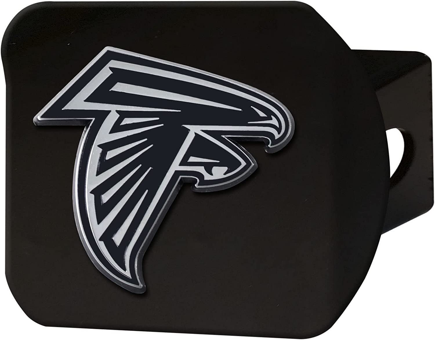 Atlanta Falcons Solid Metal Hitch Cover, Black, 2" Square Type III Hitch Cover