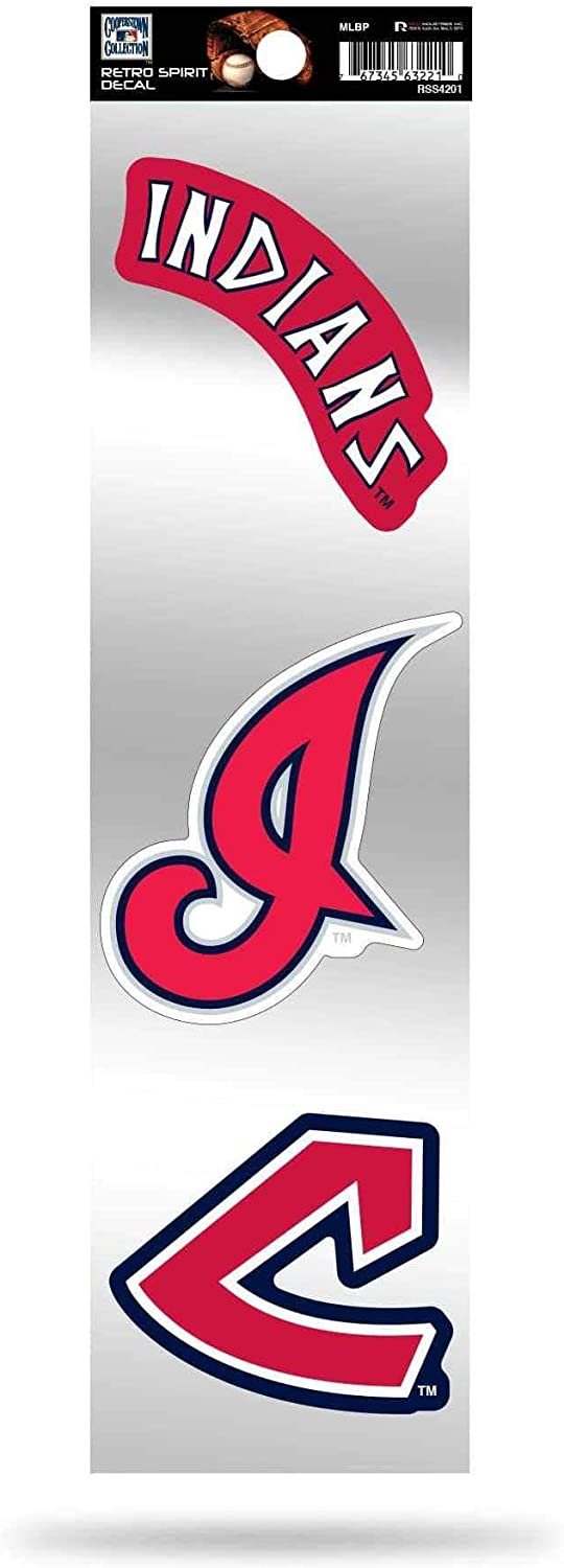 Cleveland Indians Triple Retro Throwback Spirit Decals Flat Vinyl Auto Home Sticker Sheet Baseball 1