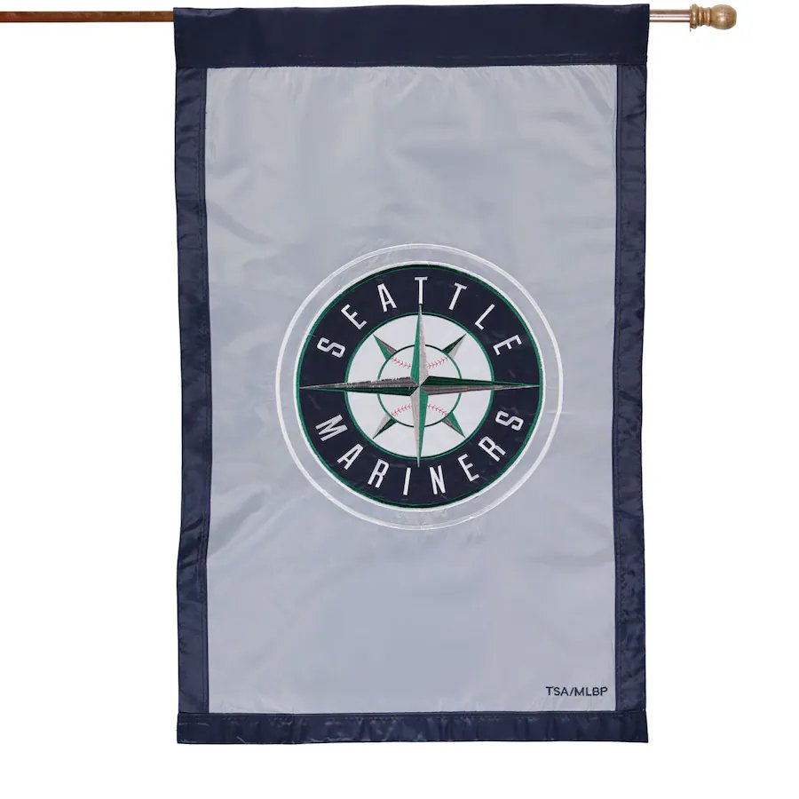 Seattle Mariners Premium Double Sided House Flag Banner, Applique Embroidered, 28x44 Inch 6
