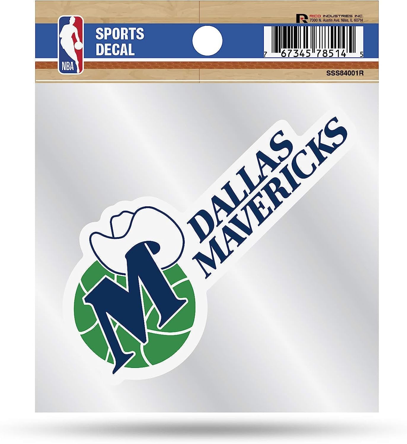 Dallas Mavericks 4x4 Inch Die Cut Decal Sticker, Retro Logo, Clear Backing