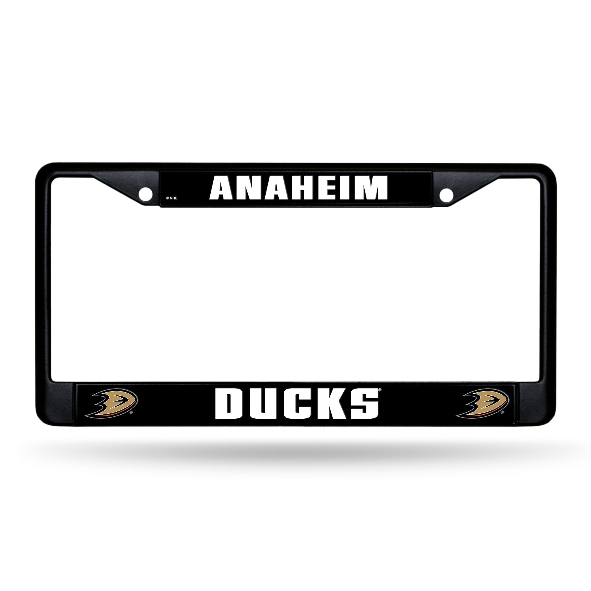 Anaheim Ducks Black Metal License Plate Frame Chrome Tag Cover 6x12 Inch