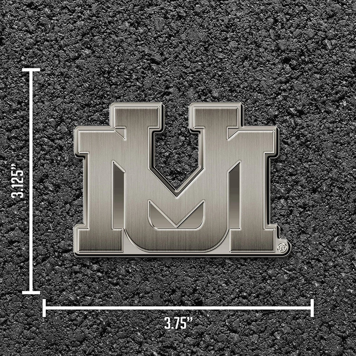 University of Montana Grizzlies Solid Metal Auto Emblem Antique Nickel for Car/Truck/SUV 4