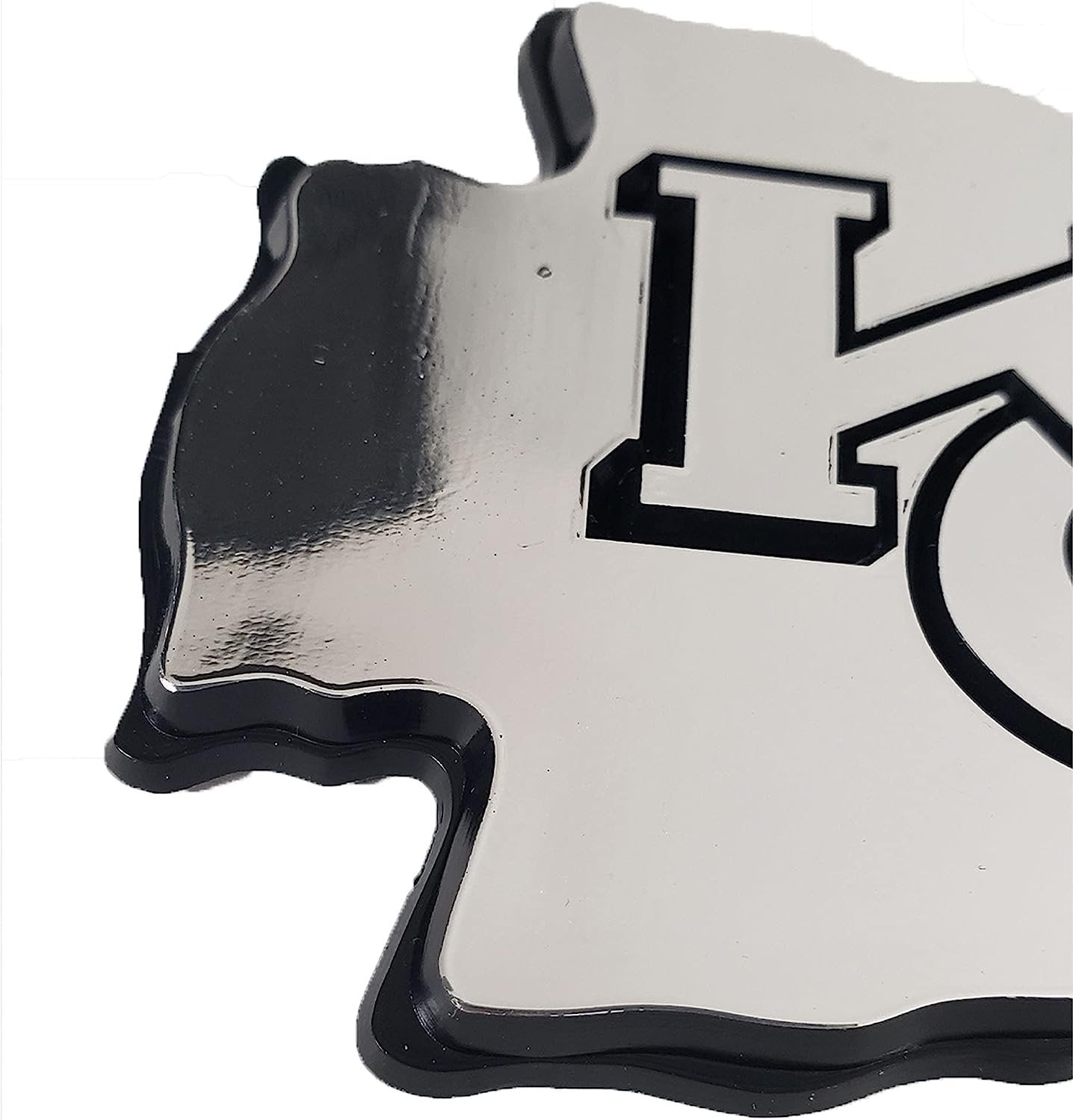 University of Louisville Cardinals Silver Chrome Color Auto Emblem Molded Raised Adhesive Tape Backing 4