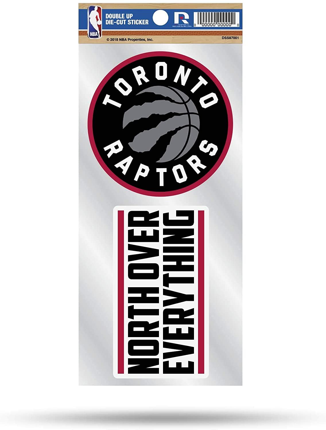 Toronto Raptors Double Up Die Cut 2-Piece Sticker Sheet 1