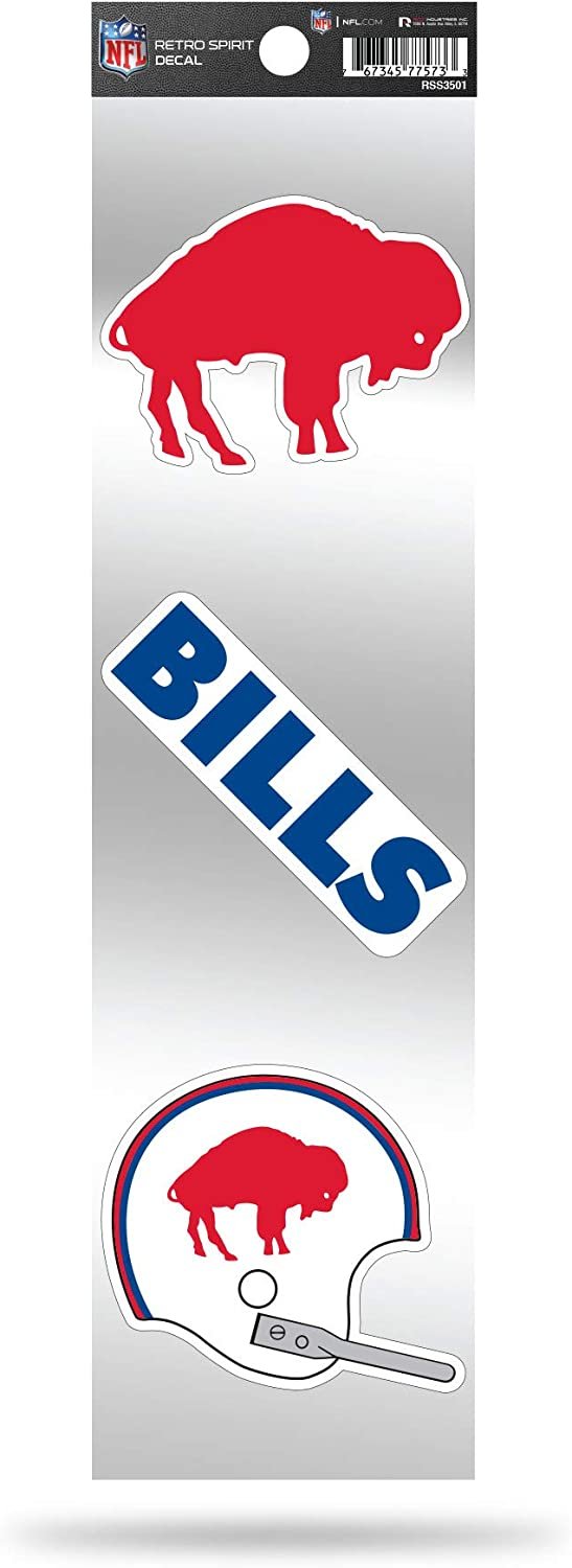 NFL Buffalo Bills NFL 3-Piece Retro Spirit Decals, Team Color, Size of Individual Decals Will Vary