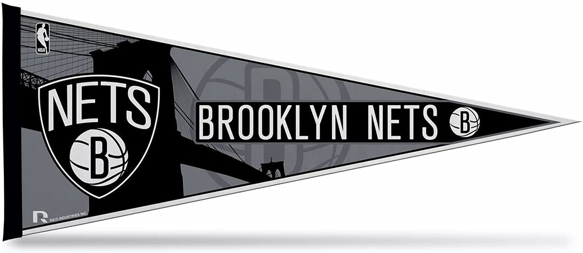 Brooklyn Nets Soft Felt Pennant, Bridge Design, 12x30 Inch, Easy To Hang 1