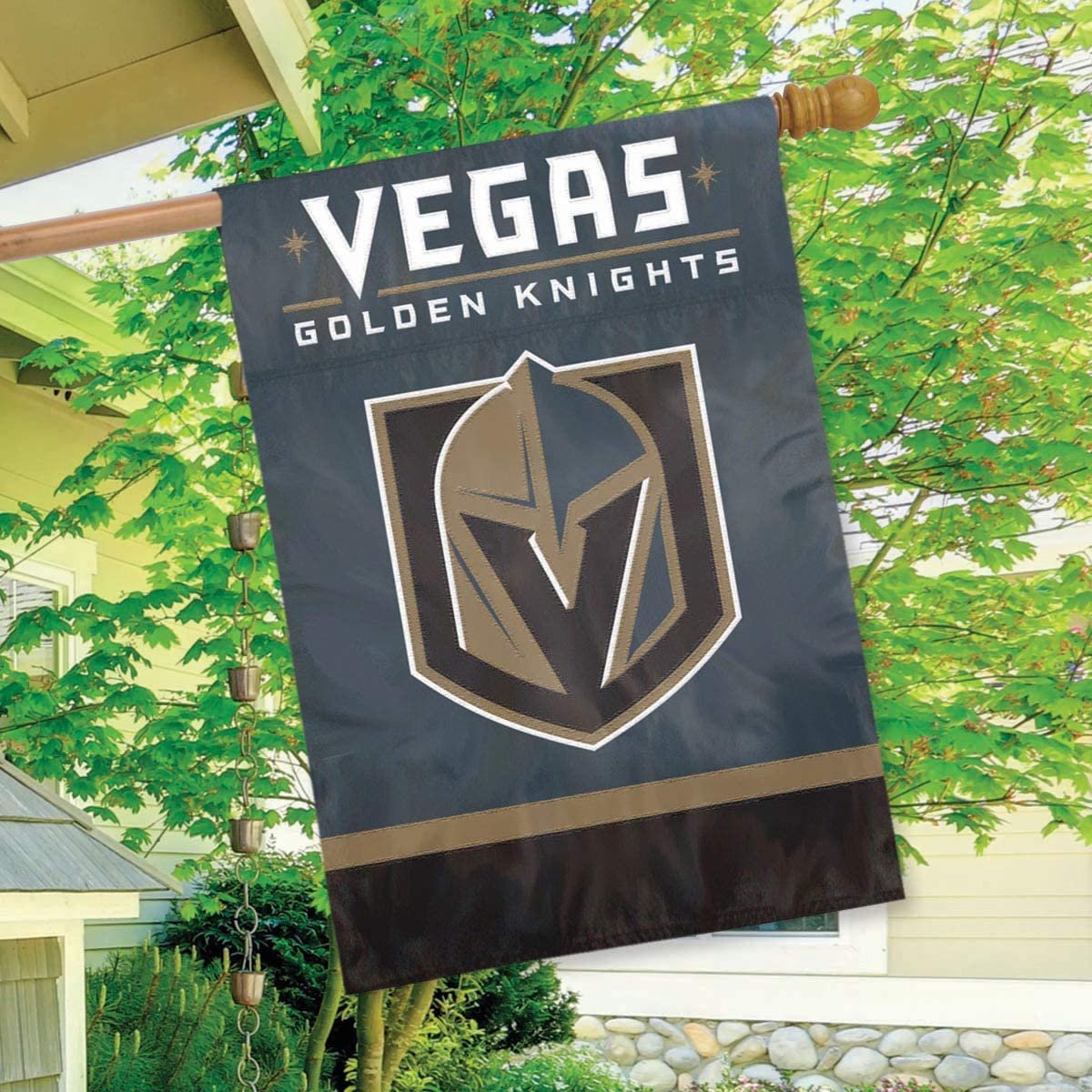 Vegas Golden Knights Banner Flag Premium Double Sided Embroidered Applique 28x44 Inch 3
