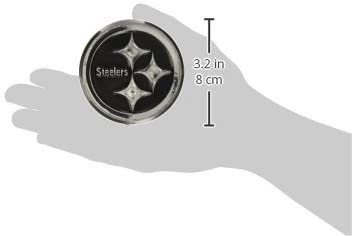 Pittsburgh Steelers Auto Emblem, Plastic Molded, Silver Chrome Color, Raised 3D Effect, Adhesive Backing