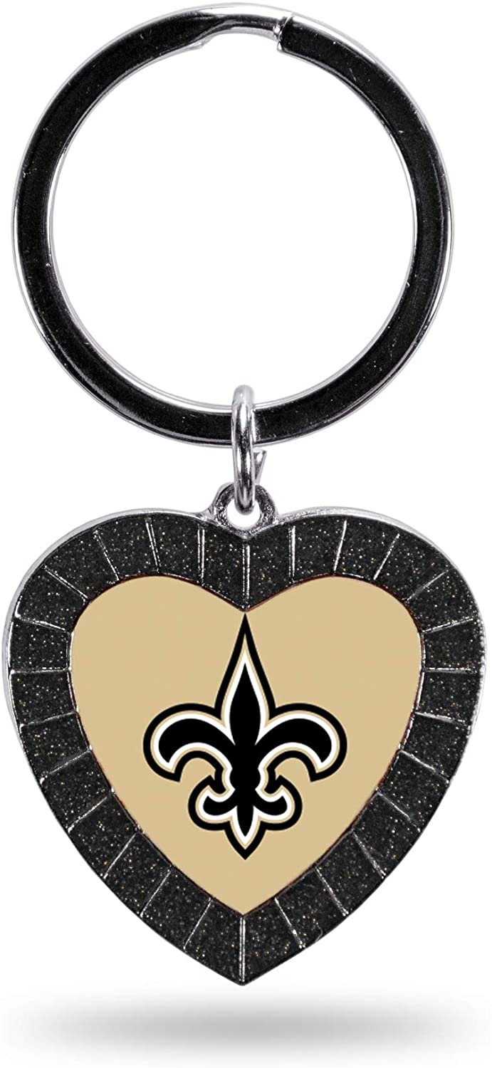 New Orleans Saints Keychain Color Rhinestone Heart 1
