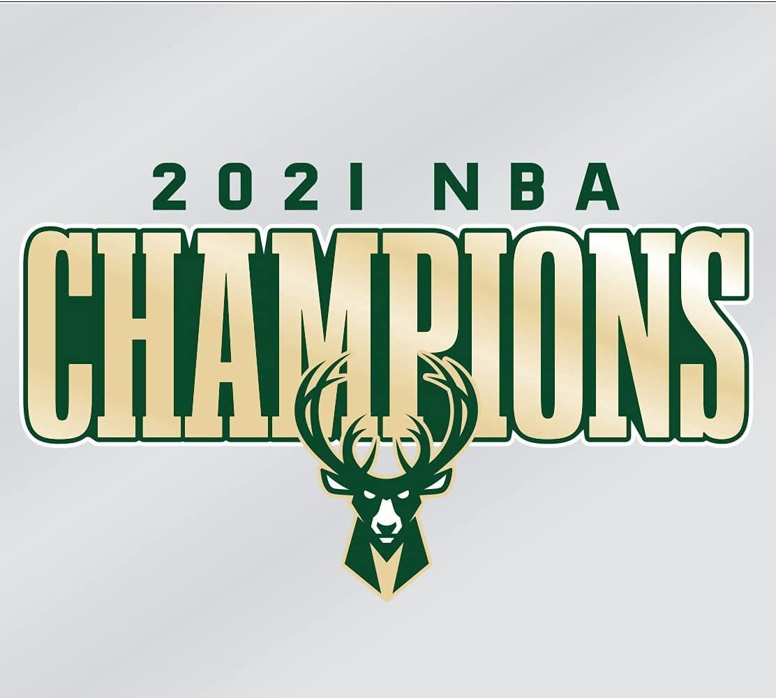 Milwaukee Bucks 2021 NBA Champions 3.5 x 3.5 Inch Vinyl Cling Decal 1