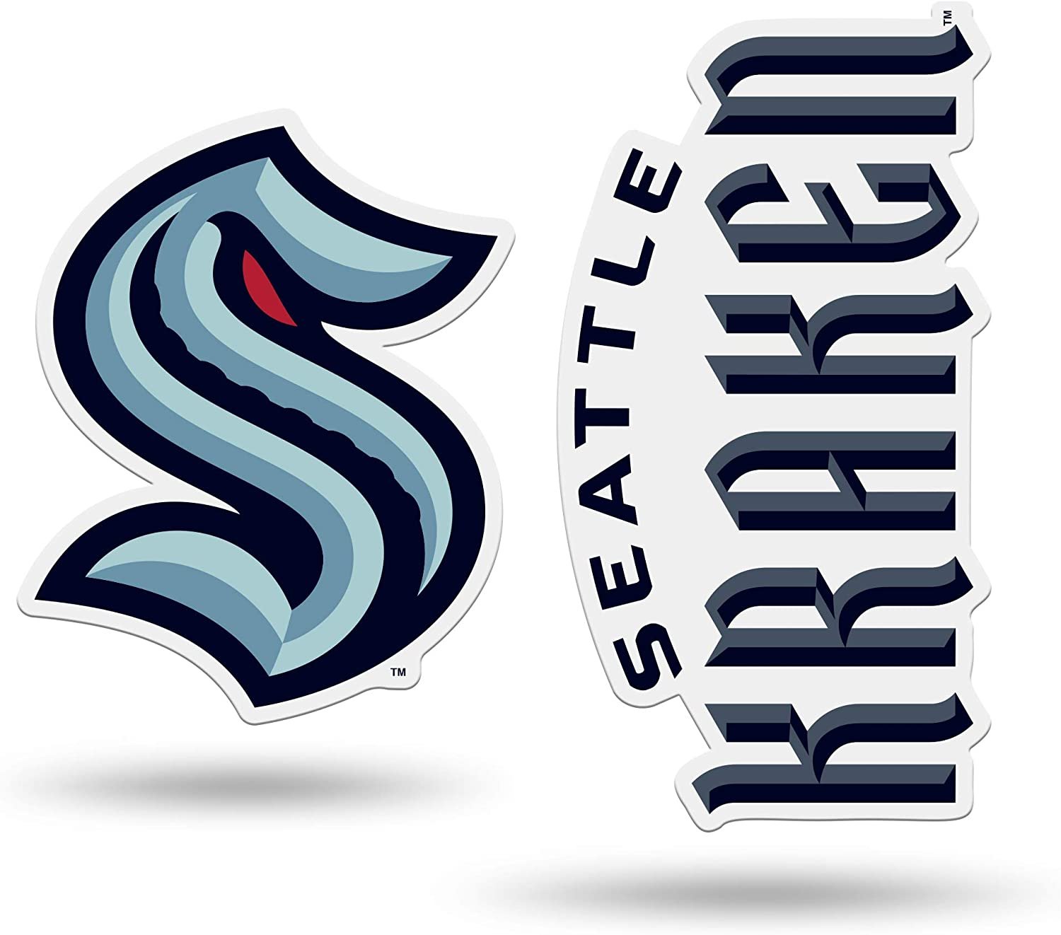 Rico Industries NHL Seattle Kraken 2-Pack Die Cut Team Logo Magnet Set