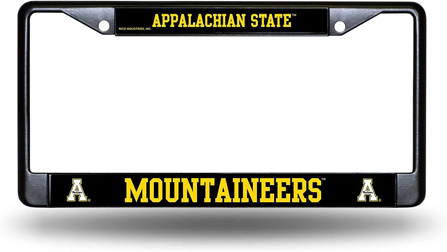 Appalachian State University Mountaineers Black License Plate Frame Tag Cover 6 x 12 Inches