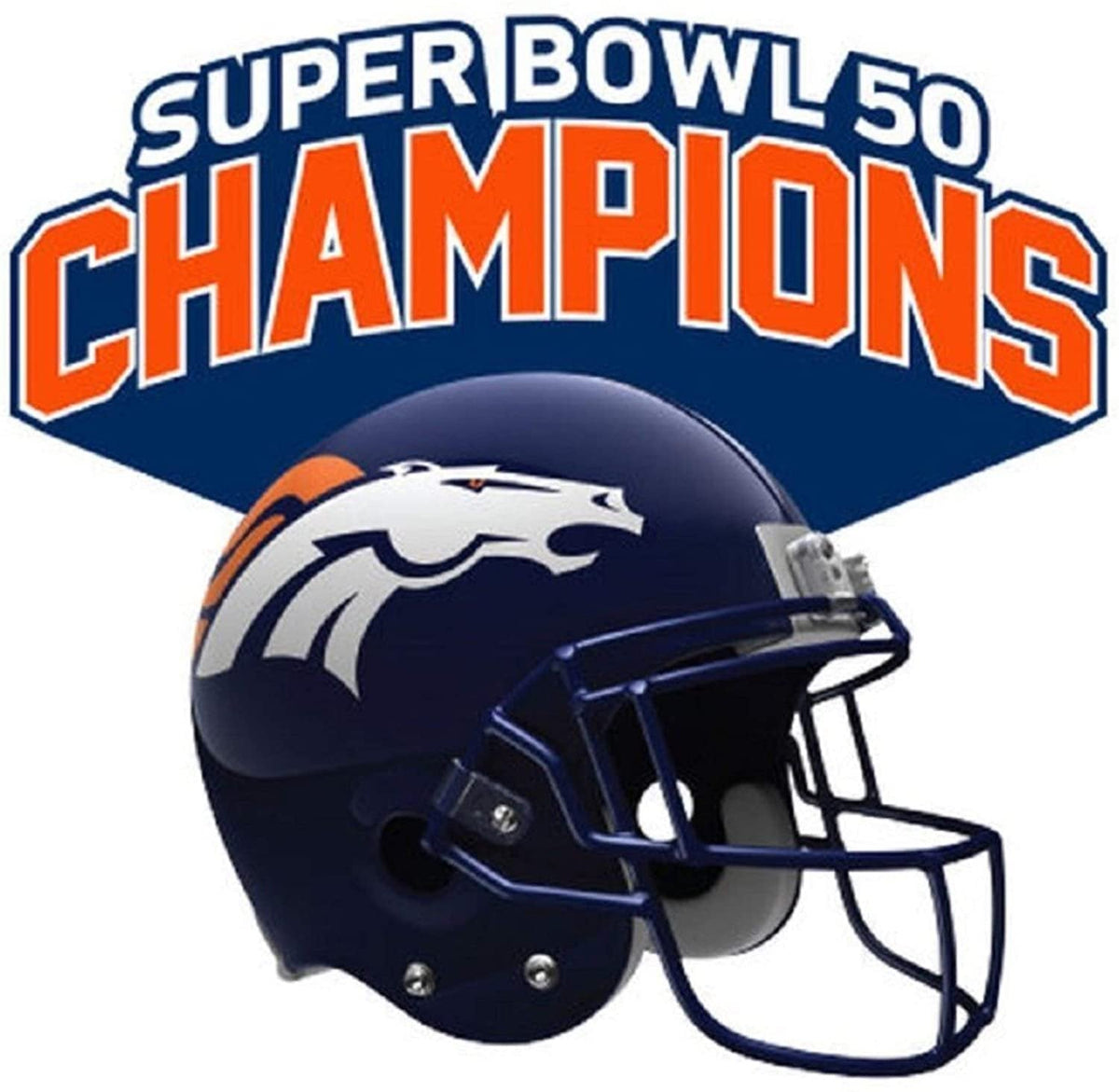 Rico Industries, Inc. Broncos Auto Emblem Super Bowl 50 Champions Premium Acrylic Raised Decal Football 2