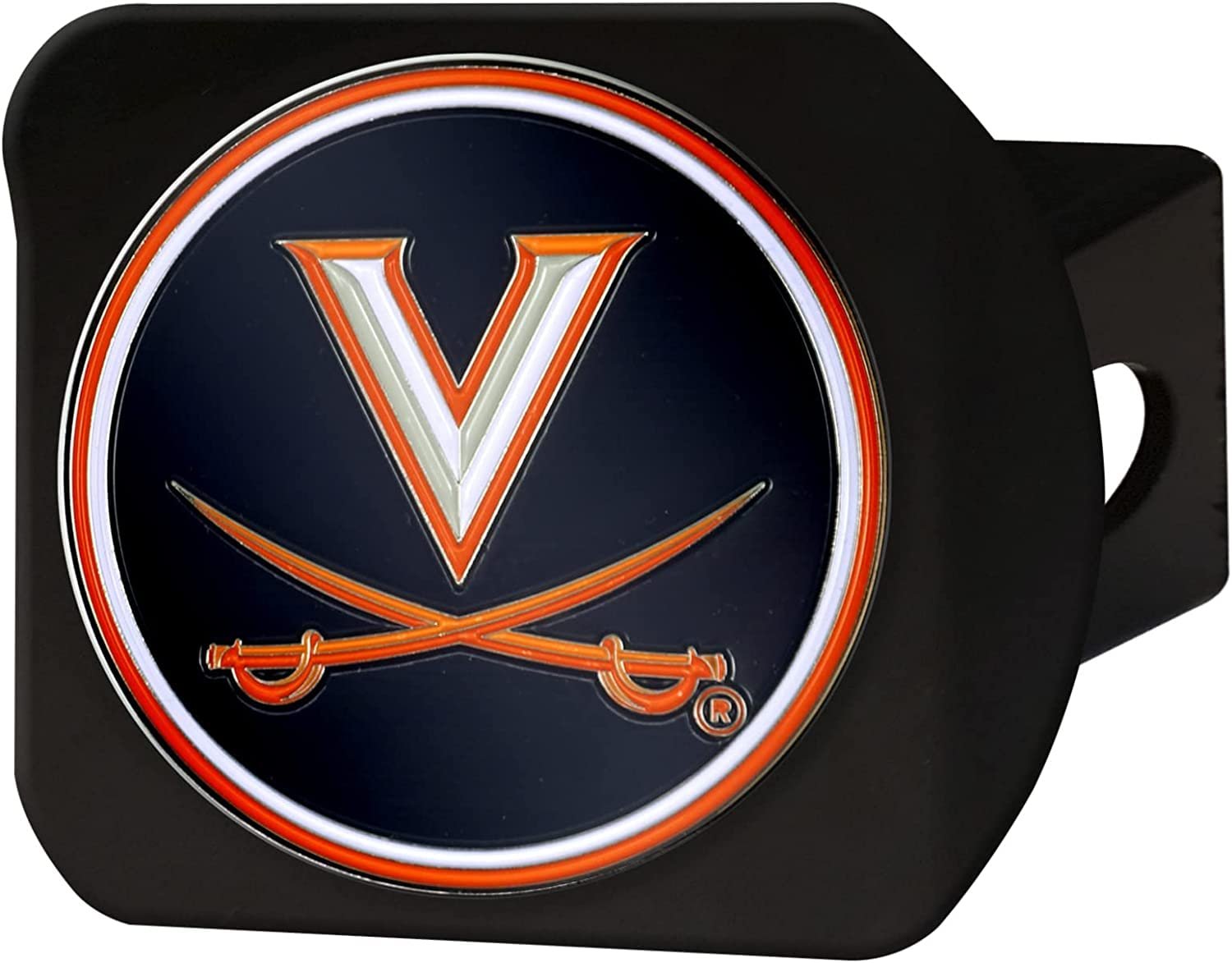 Virginia Cavaliers Hitch Cover Black Solid Metal with Raised Color Metal Emblem 2" Square Type III University of