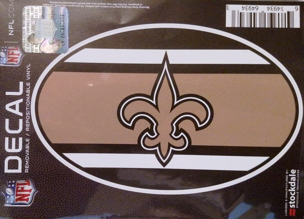 New Orleans Saints 5"x7" SUPER STRIPE Repositionable Vinyl Decal Auto Home Football 1