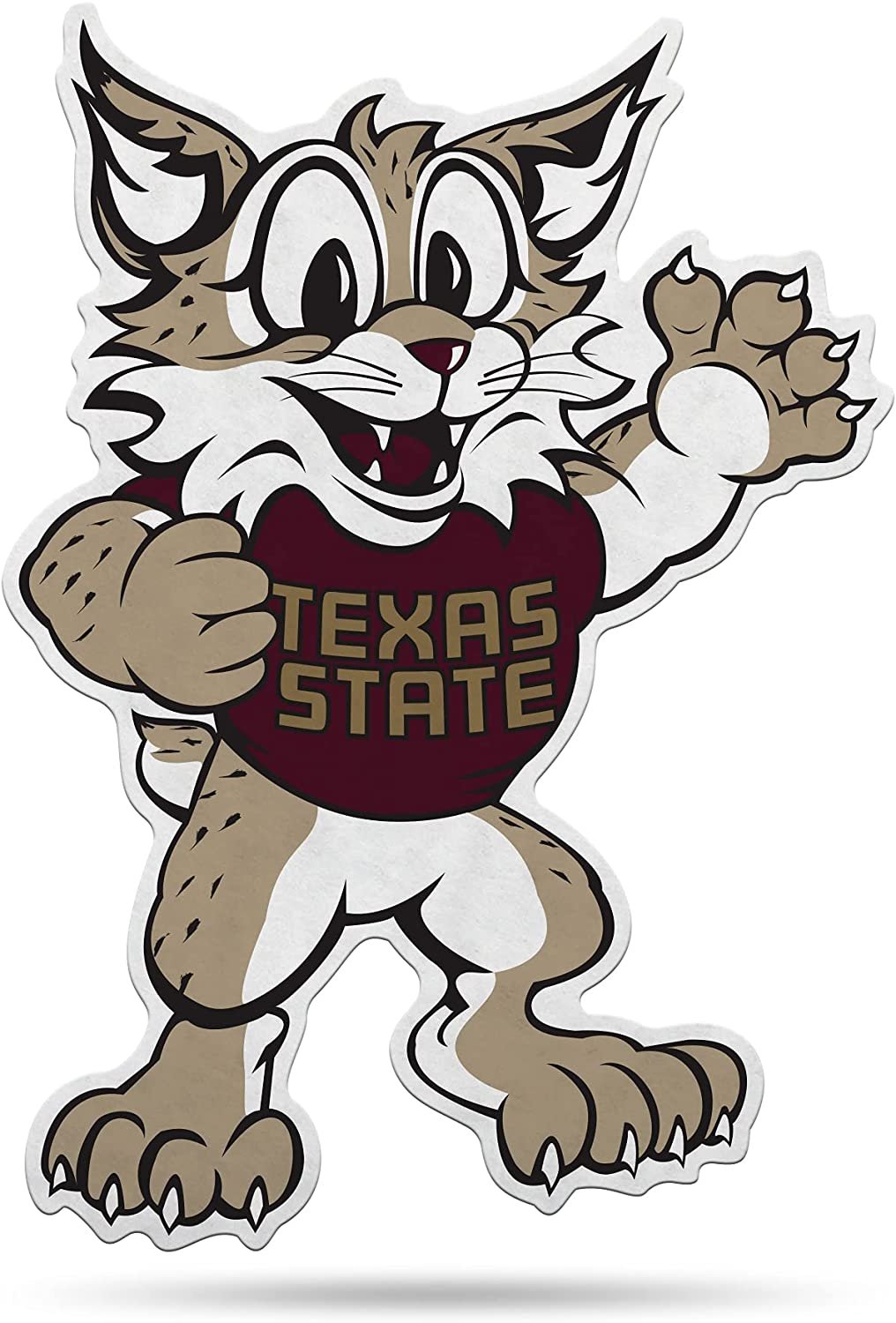 Texas State University Bobcats Soft Felt Pennant, Mascot Design, 18 Inch, Easy To Hang
