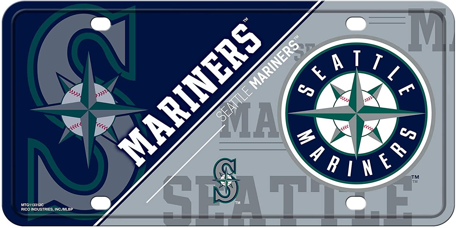 Seattle Mariners Metal Auto Tag License Plate, Split Design, 6x12 Inch 1