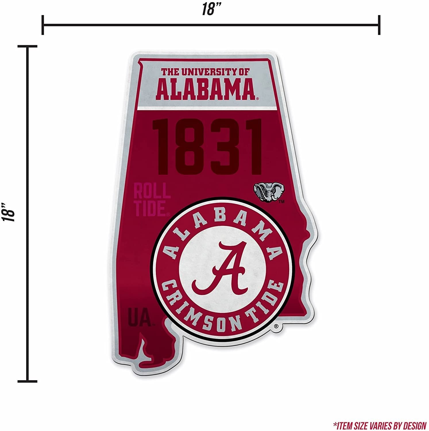 Alabama Crimson Tide Pennant State Shape 18 Inch Soft Felt University of 4