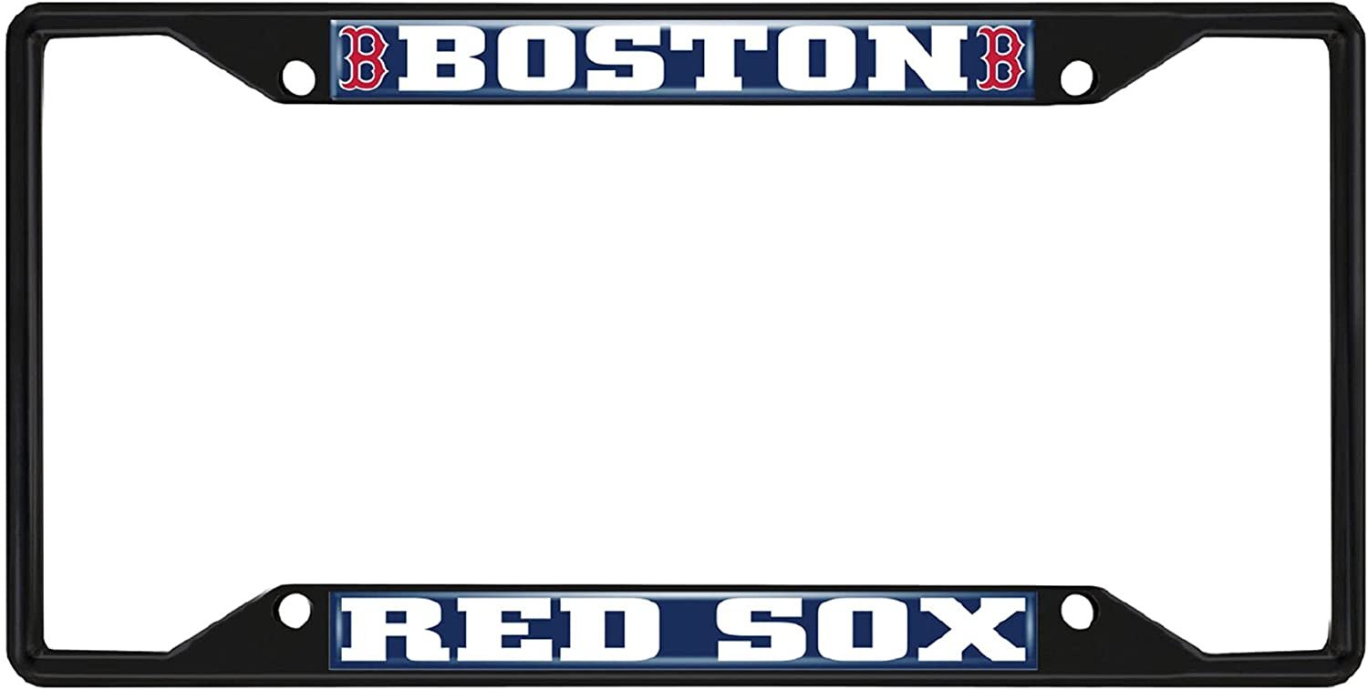Boston Red Sox Black Metal License Plate Frame Tag Cover