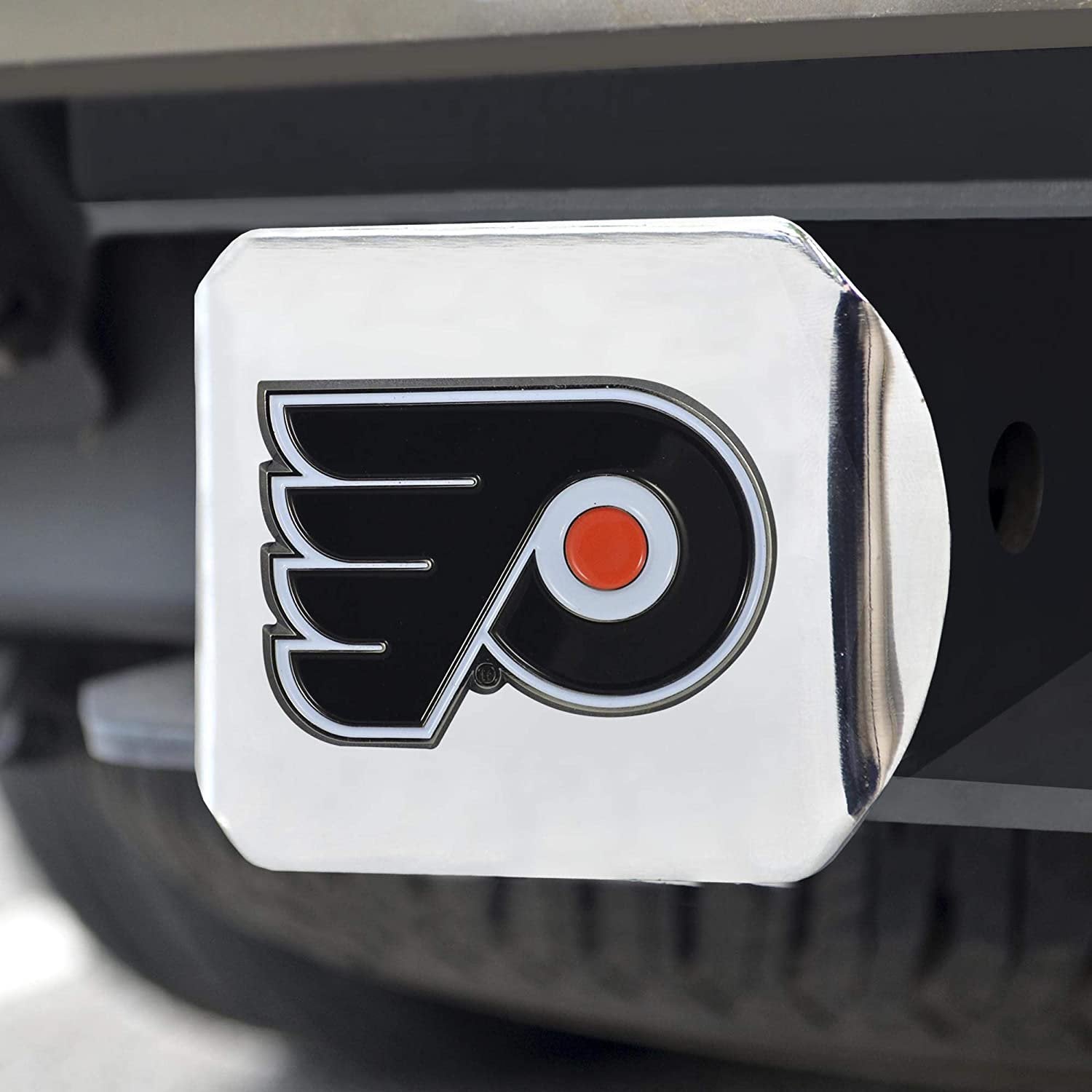 Philadelphia Flyers Hitch Cover Solid Metal with Raised Color Metal Emblem 2" Square Type III