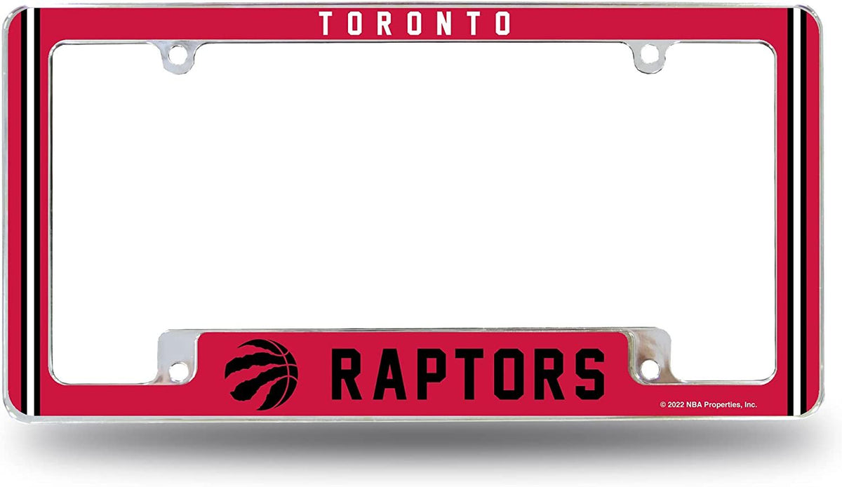 Toronto Raptors Metal License Plate Frame Chrome Tag Cover Alternate Design 6x12 Inch 1