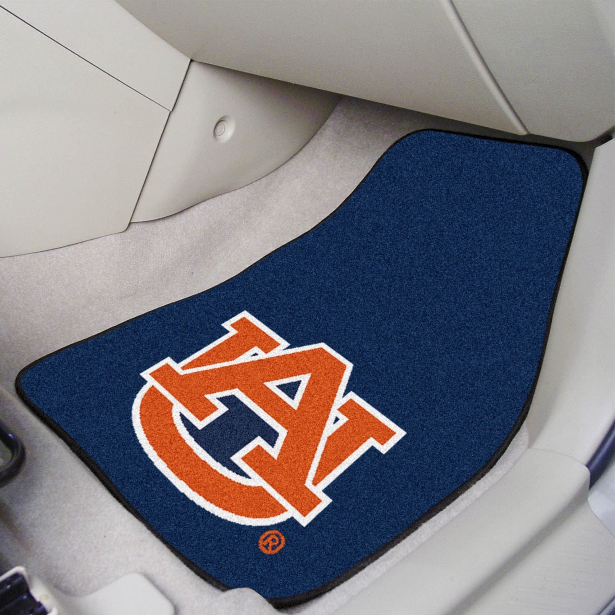 Auburn University Tigers 2-Piece Vehicle Carpet Mat Set, Front Row Automotive Floor Mats, Non-Slip Backing, 18x27 Inch Each, Team Colors, Officially Licensed
