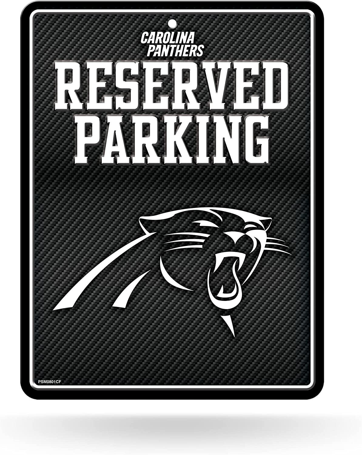 Carolina Panthers Metal Parking Novelty Wall Sign 8.5 x 11 Inch Carbon Fiber Design 1