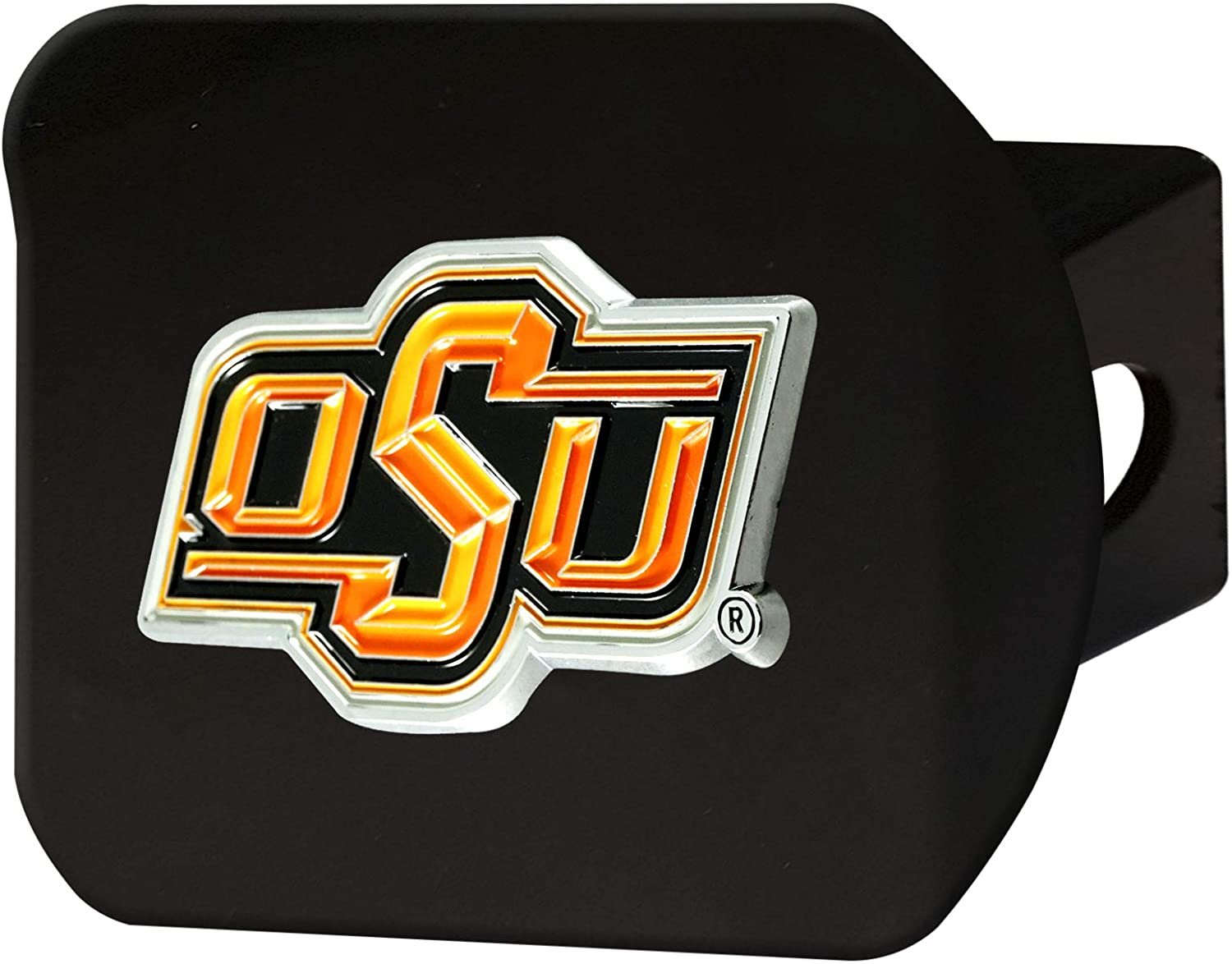 Oklahoma State Cowboys Hitch Cover Black Solid Metal with Raised Color Metal Emblem 2" Square Type III University