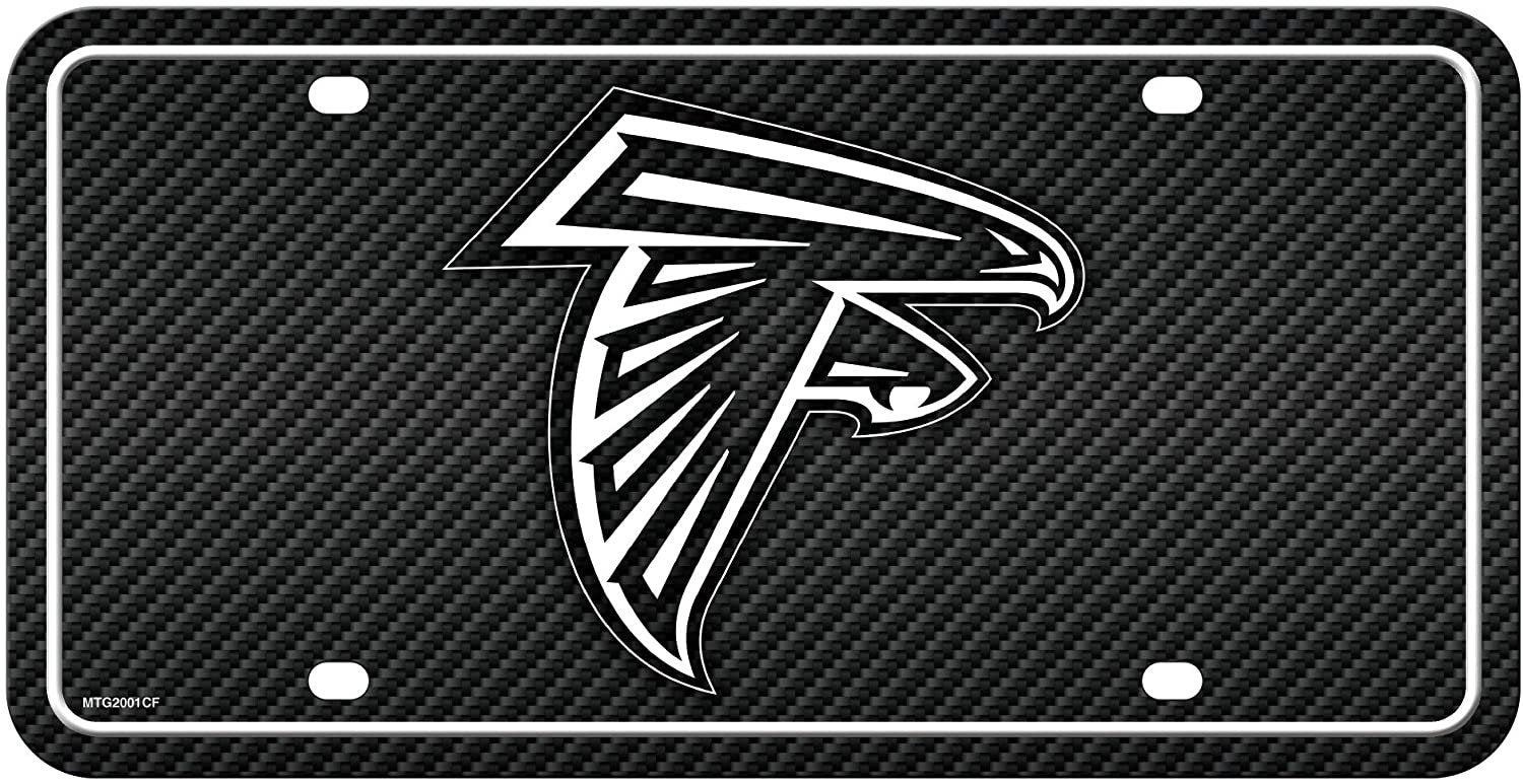 Atlanta Falcons Metal Auto Tag License Plate, Carbon Fiber Design, 6x12 Inch 1