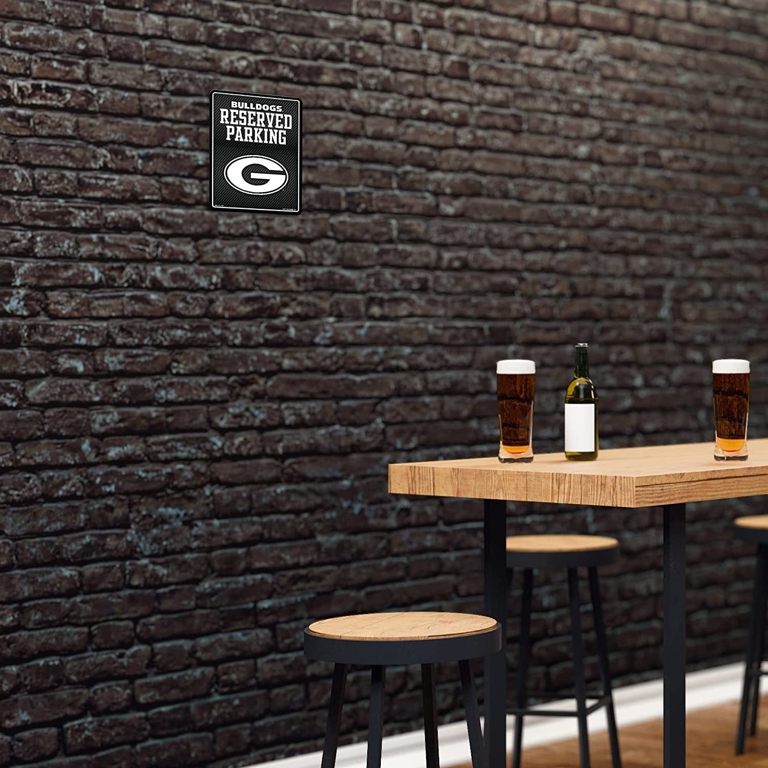 University of Georgia Bulldogs Metal Parking Sign, Carbon Fiber Design 8.5x11 Inch 5