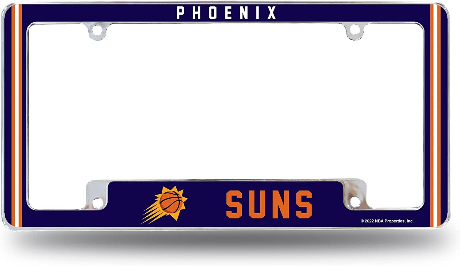 Phoenix Suns Metal License Plate Frame Chrome Tag Cover Alternate Design 6x12 Inch 1